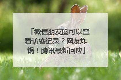 微信朋友圈可以查看访客记录？网友炸锅！腾讯最新回应