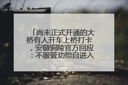 尚未正式开通的大桥有人开车上桥打卡，安徽铜陵官方回应：不服管劝擅自进入，已采取措施