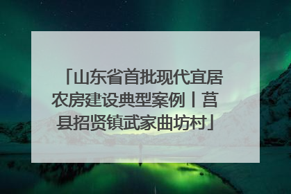 山东省首批现代宜居农房建设典型案例丨莒县招贤镇武家曲坊村