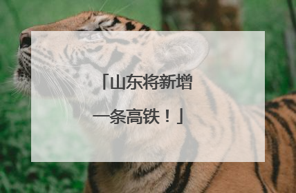 山东将新增一条高铁！