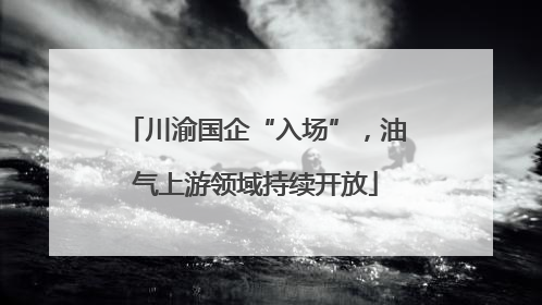 川渝国企“入场”，油气上游领域持续开放