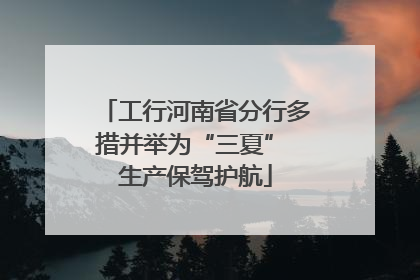 工行河南省分行多措并举为“三夏” 生产保驾护航