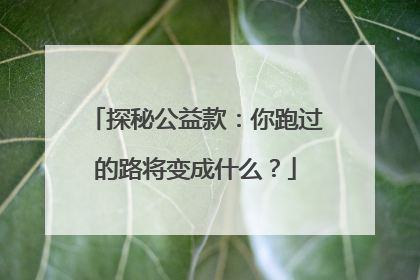 探秘公益款：你跑过的路将变成什么？