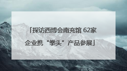 探访西博会南充馆 62家企业携“拳头”产品参展