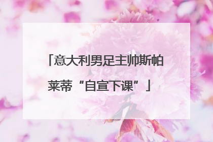 意大利男足主帅斯帕莱蒂“自宣下课”