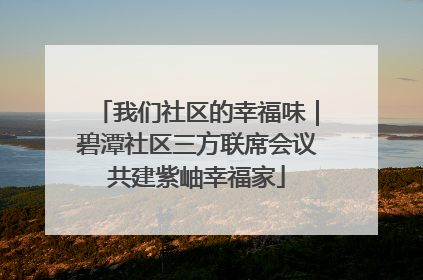 我们社区的幸福味｜碧潭社区三方联席会议共建紫岫幸福家