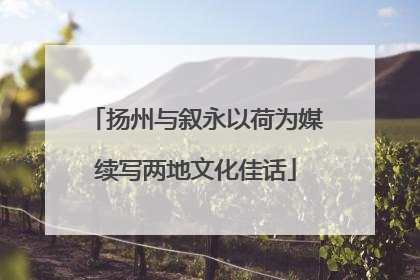 扬州与叙永以荷为媒续写两地文化佳话