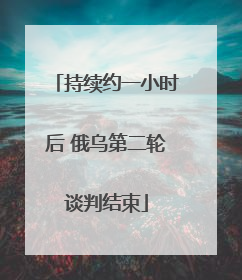持续约一小时后 俄乌第二轮谈判结束