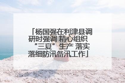 杨国强在利津县调研时强调 精心组织“三夏”生产 落实落细防汛备汛工作
