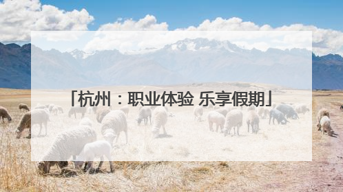 杭州：职业体验 乐享假期