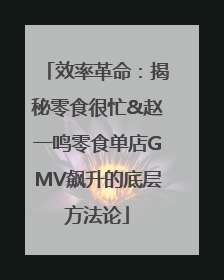效率革命：揭秘零食很忙&赵一鸣零食单店GMV飙升的底层方法论