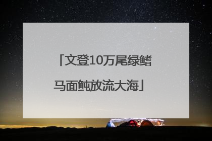 文登10万尾绿鳍马面鲀放流大海