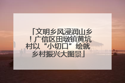 文明乡风浸润山乡！广信区田墩镇黄坑村以“小切口”绘就乡村振兴大图景