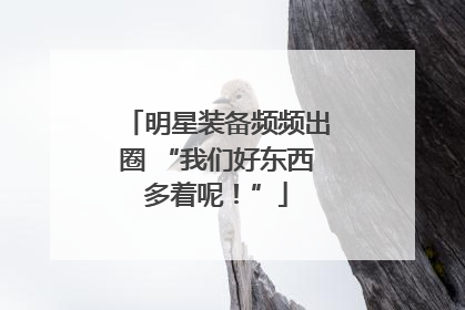 明星装备频频出圈 “我们好东西多着呢！”