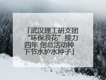 武汉理工研支团“环保浪花”接力四年 创意活动种下节水护水种子