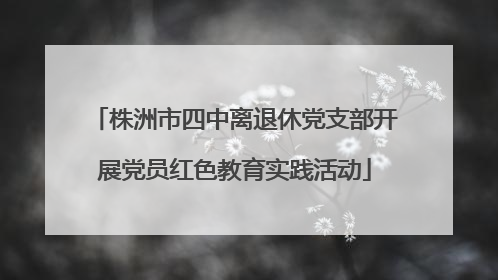 株洲市四中离退休党支部开展党员红色教育实践活动
