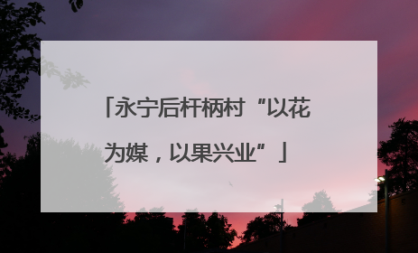 永宁后杆柄村“以花为媒，以果兴业”