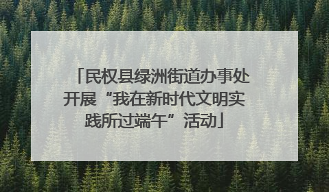 民权县绿洲街道办事处开展“我在新时代文明实践所过端午”活动