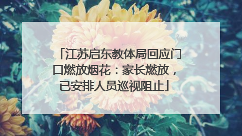 江苏启东教体局回应门口燃放烟花：家长燃放，已安排人员巡视阻止