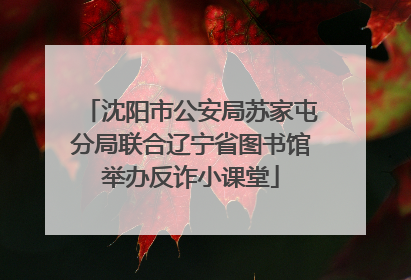 沈阳市公安局苏家屯分局联合辽宁省图书馆举办反诈小课堂