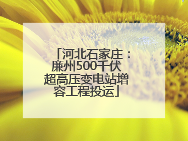 河北石家庄：廉州500千伏超高压变电站增容工程投运