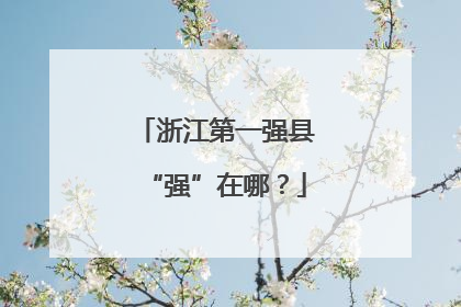 浙江第一强县“强”在哪？