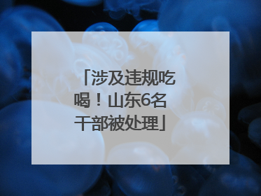 涉及违规吃喝！山东6名干部被处理