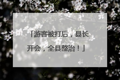 游客被打后，县长开会，全县整治！