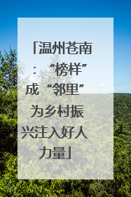 温州苍南：“榜样”成“邻里” 为乡村振兴注入好人力量