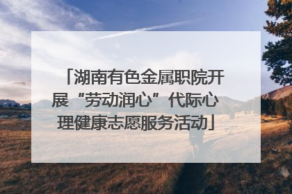 湖南有色金属职院开展“劳动润心”代际心理健康志愿服务活动
