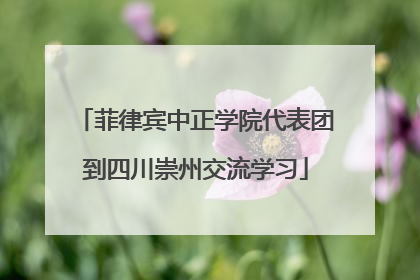 菲律宾中正学院代表团到四川崇州交流学习
