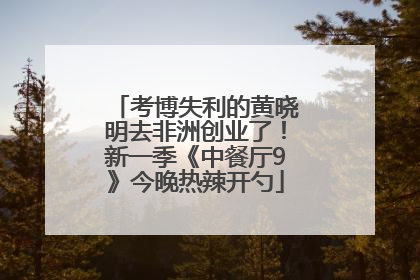 考博失利的黄晓明去非洲创业了！新一季《中餐厅9》今晚热辣开勺