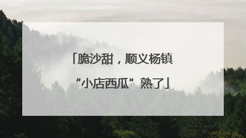 脆沙甜，顺义杨镇“小店西瓜”熟了
