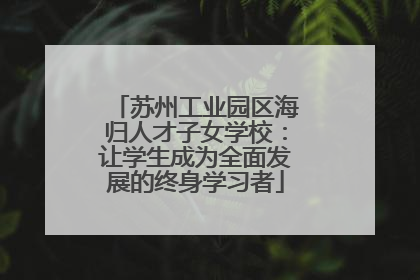 苏州工业园区海归人才子女学校：让学生成为全面发展的终身学习者
