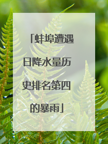 蚌埠遭遇日降水量历史排名第四的暴雨