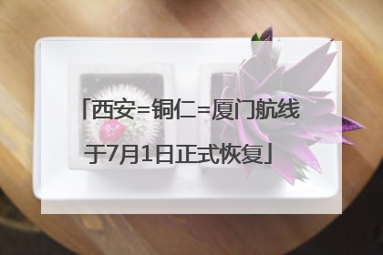 西安=铜仁=厦门航线于7月1日正式恢复