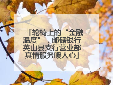 轮椅上的“金融温度”，邮储银行英山县支行营业部真情服务暖人心