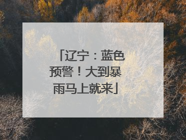 辽宁：蓝色预警！大到暴雨马上就来