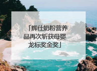 辉仕奶粉营养品再次斩获母婴龙标奖金奖