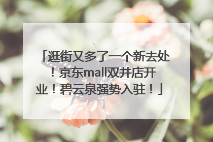 逛街又多了一个新去处！京东mall双井店开业！碧云泉强势入驻！