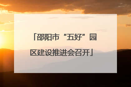 邵阳市“五好”园区建设推进会召开