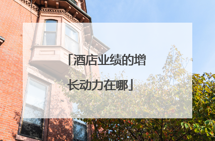 酒店业绩的增长动力在哪