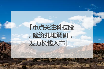 重点关注科技股，险资扎堆调研，发力长钱入市