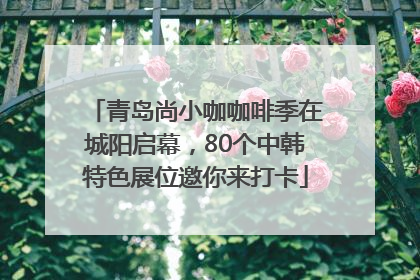 青岛尚小咖咖啡季在城阳启幕，80个中韩特色展位邀你来打卡