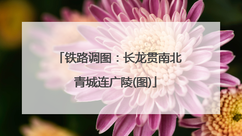 铁路调图：长龙贯南北 青城连广陵(图)