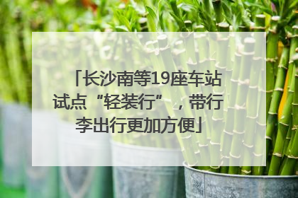长沙南等19座车站试点“轻装行”，带行李出行更加方便