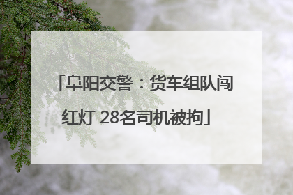 阜阳交警：货车组队闯红灯 28名司机被拘