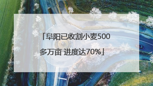 阜阳已收割小麦500多万亩 进度达70%