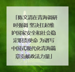 陈文清在青海调研时强调 坚决扛起维护国家安全和社会稳定职责使命 为谱写中国式现代化青海篇章贡献政法力量