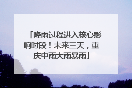 降雨过程进入核心影响时段！未来三天，重庆中雨大雨暴雨